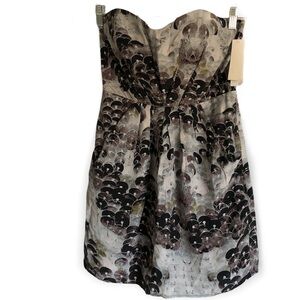 NWT Twelfth street by Cynthia Vincent strapless print silk